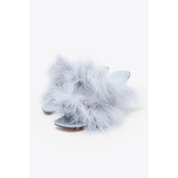 ZARA FEATHER HEELED SANDALS - Picture 1 of 5